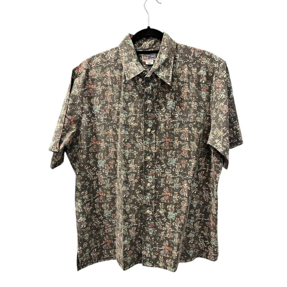 Vintage Reyn Spooner Size XL Abstract Short Sleeve Button Down Shirt Men Cotton